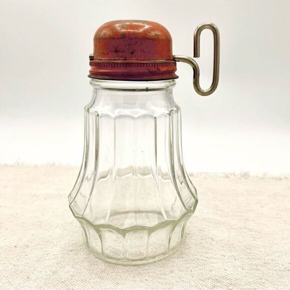 Federal Tool Corp Hazel Atlas Metal Turnkey Nut Grinder Panel Glass Jar with Lid - Picture 1 of 14